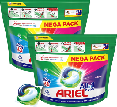 Капсули для прання Ariel Colour 2х63 шт (8001090727633)