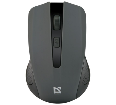 Компьютерная мышка беспроводная Defender Accura MM-935, USB, оптическая, 1600 dpi, 4 кнопки, 2xAAA, покрытие "Soft Touch" Gray/Black