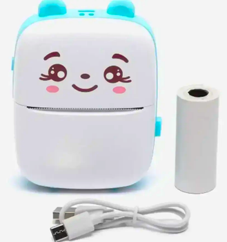 Портативный детский принтер SmartUs Mini printer с термопечатью карманный Bluetooth принтер черно-белая печать для Android iOS компактный аккумулятор