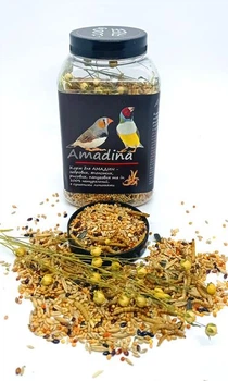 Корм для АМАДІН Буся Amadina з сушеними личинками для Зебрових Японських Рисових Папугових 500 г