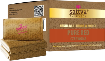 Хна для волосся Sattva Ayurveda в брусочку Pure Red 3 х 80 г (5903794189171)