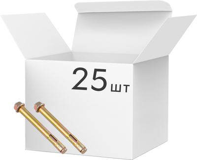 Анкер гільзовий snapt однорозпірний, гайка, цинк жовтий М8/10x77 25 шт (04010200632)