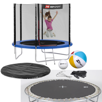 Батут Hop-Sport 8ft (244см) синий с внешней сеткой
