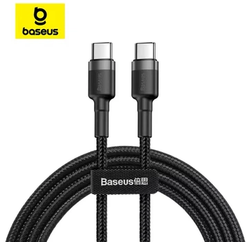 Кабель для швидкого заряджання 60W Baseus Cafule PD2.0 flash charging CATKLF-IG1 USB Type-C-Type-C (20V 3A)1M Grey Black