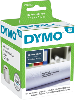 Стрічка для етикеток Dymo LabelWriter Original 36 x 89 мм 1 рулон 260 етикеток (5411313990127)