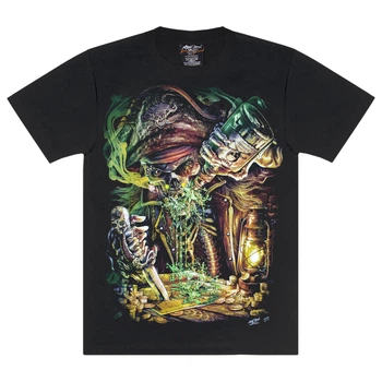 Футболка Skeleton Pirate With Bottle of Poison (3D, світиться в темряві) (Rock Chang, 3D-Special Effects-The Absolute collections-glow in the dark), Розмір XL