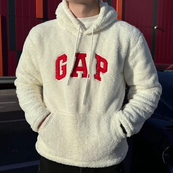 Стильне чоловіче худи плюш Gap M біле (H30)