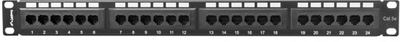 Patch panel Lanberg 24 port 1U kat.5e Black (PPU5-1024-B)