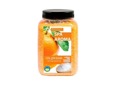 Морська сіль для ванн Bioton Cosmetics Spa Aroma антицелюлітна з ефірною олією іспанського мандарина 750 г (4823097600559)