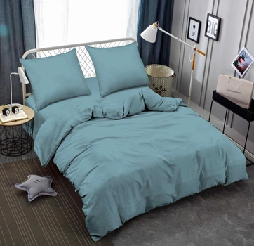 Комплект постельного белья Zastelli Евро 200х220 см 17-4412 Smoke Blu Жатка (2555000000997)