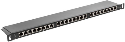 Патч-панель Lanberg 19" 0.5U 24 порти Cat 5e FTP Black (PPS5-0024-B)