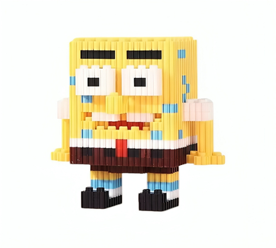 Конструктор 3D блочный развивающий обучающий для детей малышей девочек мальчиков 704 детали 10х10,5 см (479054-Prob) Губка Боб