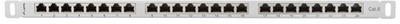 Patch panel Lanberg 24 port 0.5U kat.6 ekranowany Silver (PPS6-0024-S)