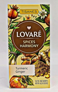 Трав'яний чай Lovare Spices Harmony Гармонія прянощів з імбиром та куркумою 24 пак