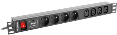 Мережевий фільтр Lanberg Rack 19" 1U 10A PDU PRO 8 розеток 2 м Black (PDU-04E04I-0200-IEC-BK)