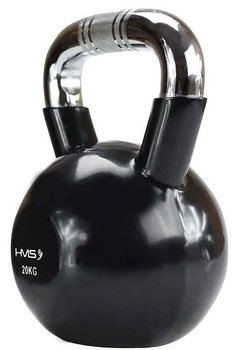 Kettlebell HMS zeliwny gumowany 20 kg czarny KTC20 (5907695524291)