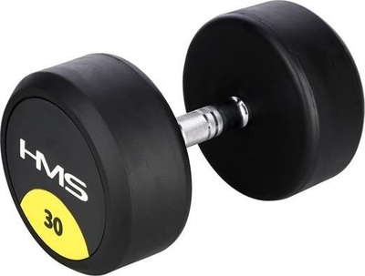 Hantla do ćwiczeń HMS HG PRO Ogumowana Stalowa 30 kg czarna (5907695539509)