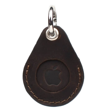 Кожаный чехол держатель для Apple Air Tag коричневый Grande Pelle 463120