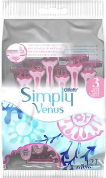 Одноразові станки для гоління (Бритви) жіночі Simply Venus 3 12 шт (7702018070732)