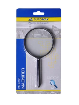 Лупа, 3-кратная, диаметр 75 мм, пластик, черная Buromax BM.4303 (5979)