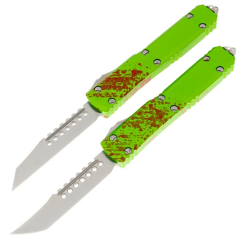 Набор автоматических ножей Microtech Ultratech Hellhound-Warhound Zombie (длина 212мм, лезвие 85мм)