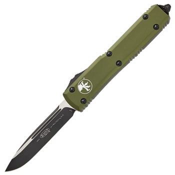Нож автоматический Microtech Ultratech Drop Point (длина: 216 мм, лезвие: 87 мм, черное), оливковый