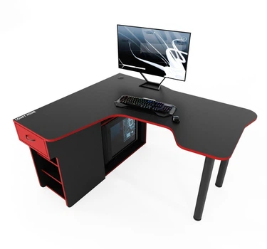 Угловой геймерский стол Comfy-Home Kano-2 черный + красный