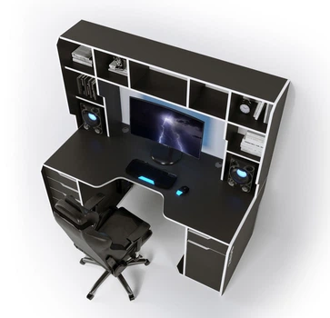 Игровой геймерский эргономичный стол с надстройкой Viking-4М Zeus