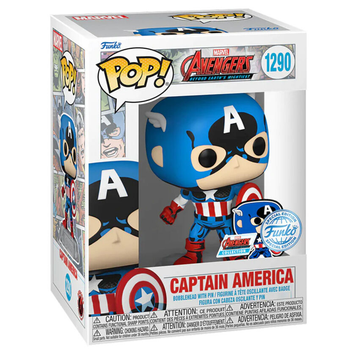 Figurka Funko Pop! Marvel Los Vengadores Avengers Captain America Exclusive z przypinka 9 cm (889698701280)