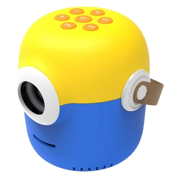 Портативный Компактный Смарт Мини Проектор для детей Minion |Android, IOS, TF/USB, 24-60"| Синий Желтый