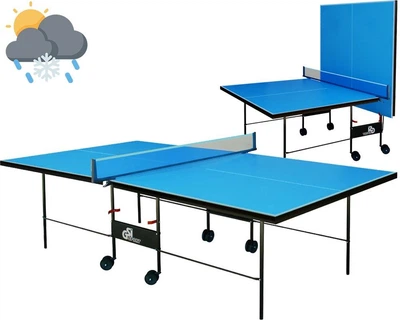 Стіл для настільного тенісу GSI-sport Athletic Outdoor Alu Line складаний всепогодний 4 мм, Синій