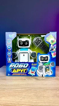 Робот-картридер на радіокеруванні “РобоДруг” 89610 (12) "WToys", ОЗВУЧУВАННЯ УКР МОВОЮ, 123 картки, 246 зображень, казки, пісні, історії, сенсорна кнопка, у коробці