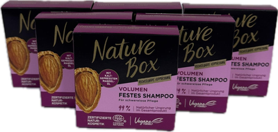 BOX з 6 упаковок твердих шампунів Nature Box Volumen 85 гр/уп