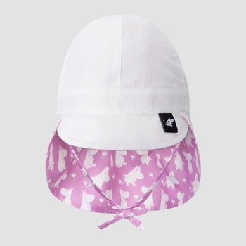 Дитяча двостороння кепка із захистом шиї для дівчинки Reima Moomin Solskydd 5300269A-4204 40-42 Бузкова (6438557070216)
