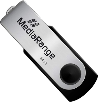 Флеш пам'ять USB MediaRange MR912 64GB USB 2.0 Black/Silver (4260283112258)