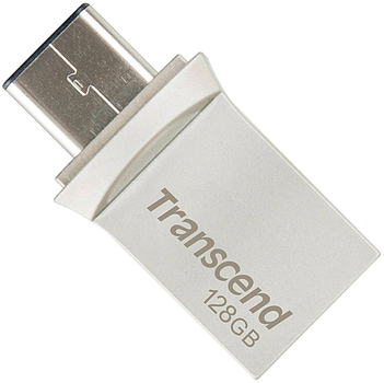 Флеш пам'ять USB Transcend JetFlash 890 128GB USB 3.1 Gen1 + Type-C Silver (TS128GJF890S)