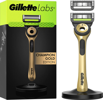 Станок Gillette Labs Champion Gold Edition з миючим елементом 5 лез 2 картриджі магнітна док-станція