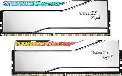 Оперативна пам'ять G.Skill DDR5-7600 32768MB PC5-60800 (Kit of 2x16384) Trident Z5 Royal Silver (F5-7600J3646G16GX2-TR5S)