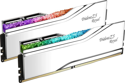 Оперативна пам'ять G.Skill DDR5-7600 32768MB PC5-60800 (Kit of 2x16384) Trident Z5 Royal Silver (F5-7600J3646G16GX2-TR5S)