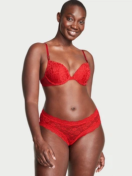 Мережевні Трусики Victoria's Secret Lace Cheeky Panty M Червоні (26645309)