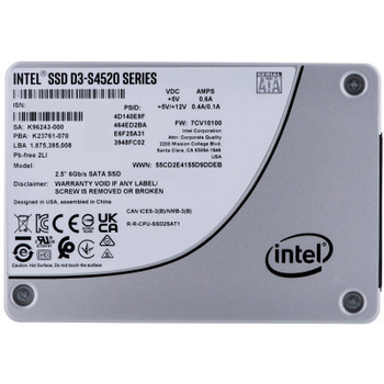 Накопитель SSD 2.5" 7.68TB D3-S4520 INTEL (SSDSC2KB076TZ01)