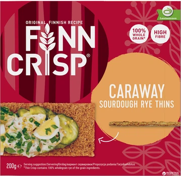 Сухарики Finn Crisp Caraway житні з кмином 200 г (6410500900108)