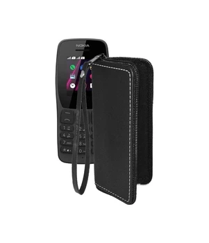 Чохол-гаманець з екошкіри для телефону Nokia 110 (2019) Чорний матовий
