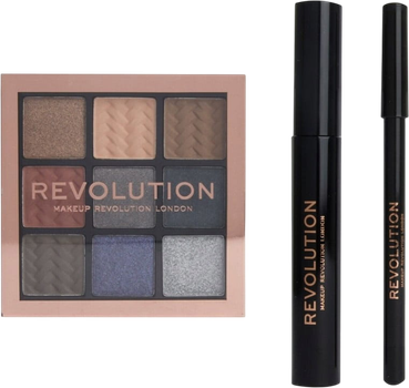 Zestaw Makeup Revolution Smokey Eyes konturówka do oczu + tusz do rzęs + paletka cieni do powiek (5057566640046)