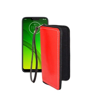 Чохол-гаманець з екошкіри для телефону Motorola Moto G7 Play Червоний