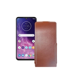 Чохол-флип з екошкіри для телефону Motorola One Zoom Коричневий