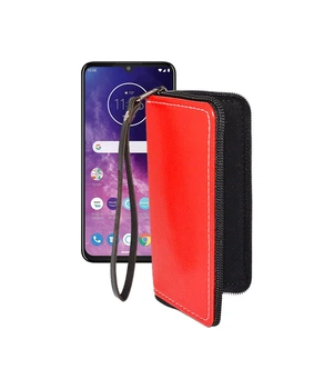 Чохол-гаманець з екошкіри для телефону Motorola One Zoom Червоний