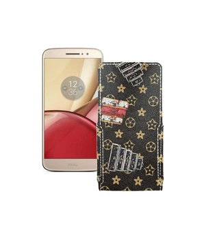 Чохол-флип з екошкіри для телефону Motorola Moto M (xt1663) Луі-Вітон-коричневий