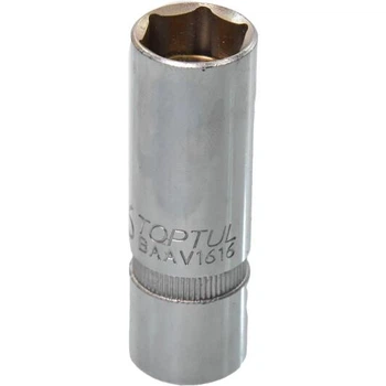 Свічна головка 16мм 1/2" магнітна (тонка) TOPTUL BAAV1616
