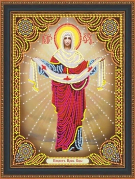 КФ-08. Алмазная мозаика Икона Покров Пресвятой Богородицы (без подрамника)